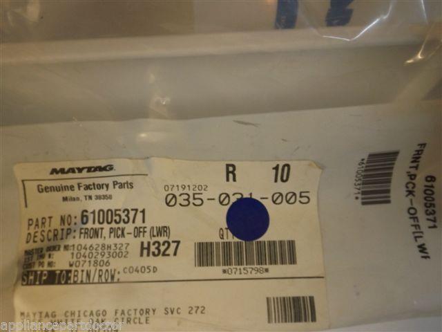 Maytag Admiral Refrigerator 61005371 Front, Pick-off (lwr) NEW IN BOX Maytag Admiral Refrigerator 61005371 Front, Pick-off (lwr) NEW IN BOX